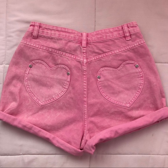 Lazy Oaf Pants - Lazy oaf I heart pink mom shorts